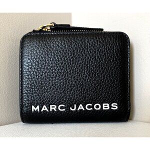 New Marc Jacobs Marc Jacobs Compact Bifold Wallet Pebble Leather Black